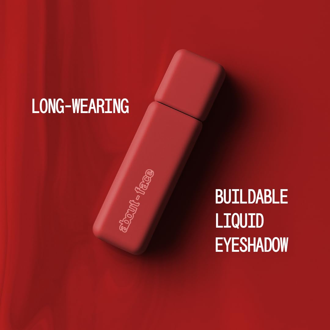 about-face Matte Fluid Eye Paint Scream of Consciousness – High-Pigment Liquid Eyeshadow, Long-Lasting, No-Budge Matte Finish, Vegan & Cruelty-Free (Primary Red)