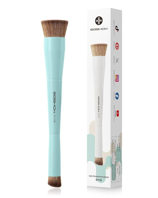 EIGSHOW Foundation and Concealer Brush, Dual Ended Makeup Brush For Flawless Foundation Coverage, Under Eye Concealer, Vegan & Cruelty-free (D110B)