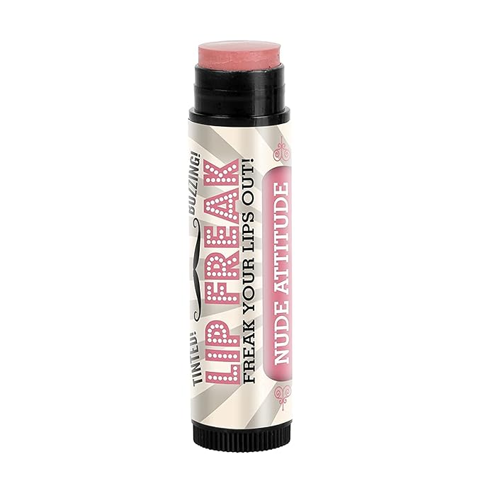 Doctor Lip Bang's BUZZING Lip Balm | Lip Freak | 100% All Natural | Cruelty Free | Nude Attitude | 2 Pack