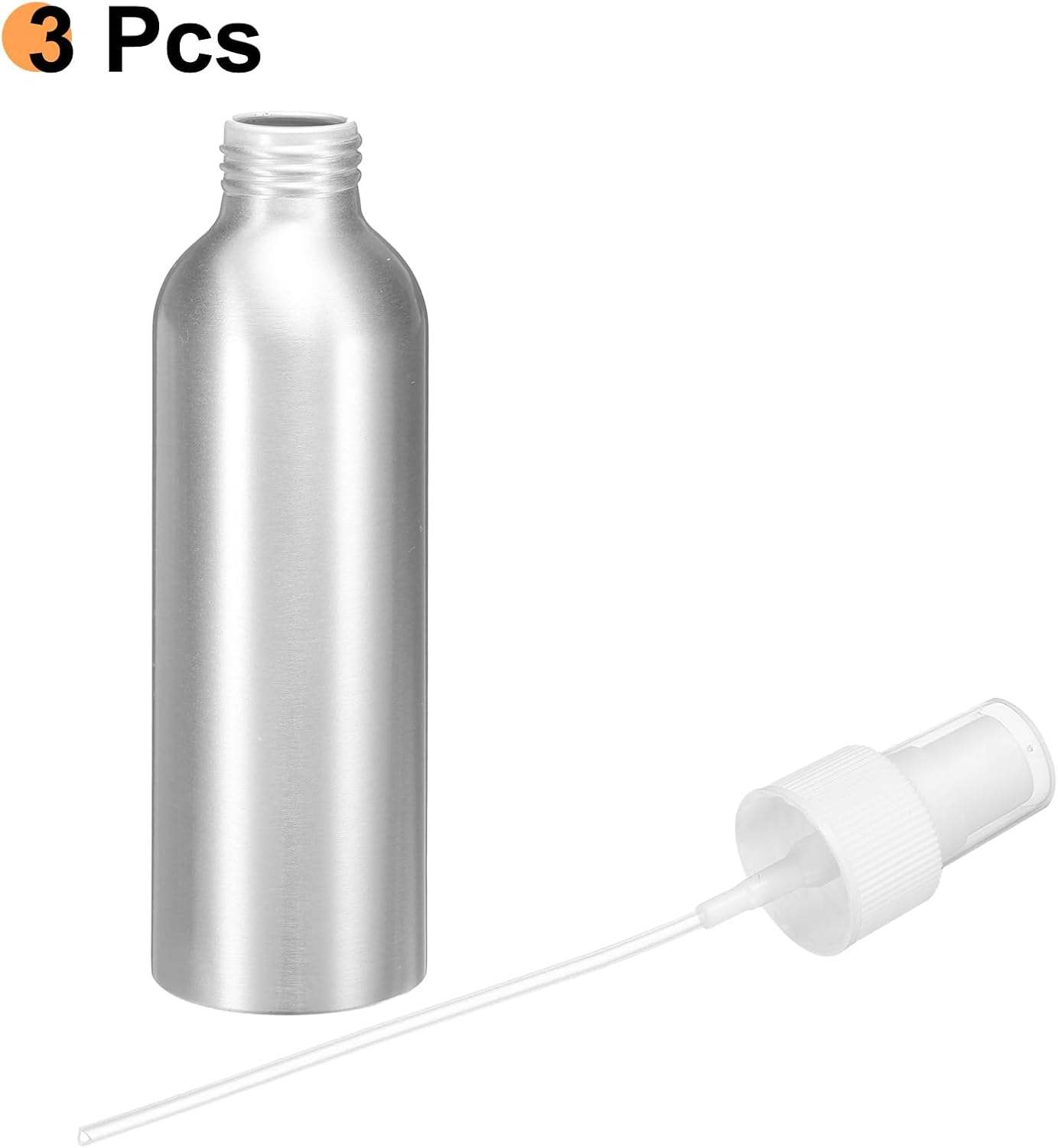 HARFINGTON 3pcs Aluminum Fine Mist Spray Bottles 150ml/5oz Metal Small Liquid Alcohol Refillable Travel Container with White Plastic Nozzle Cap for Perfume Skincare Cosmetic Storage Bottle