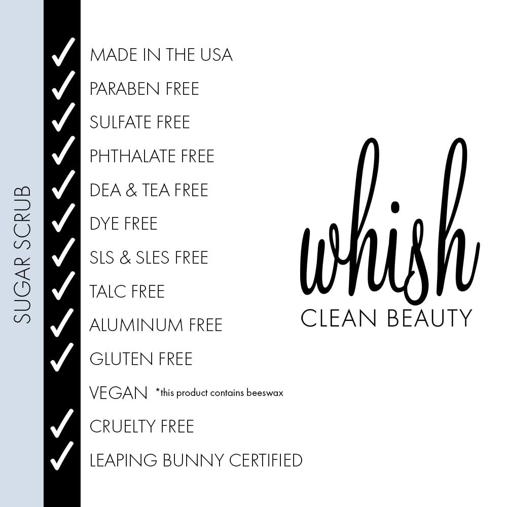 Whish Beauty Kabosu Sea Salt Sugar Scrub - Exfoliating Body Scrub for Women - Brown Sugar Exfoliator with Raspberry, Aloe & Shea Butter - Paraben & Sulfate Free - 8 oz