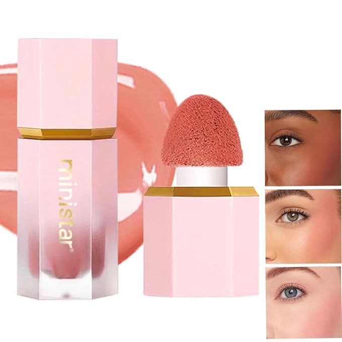 Liquid Blush Makeup, Cream Blush for Cheeks, Waterproof Long Lasting Blush Face Makeup Multi-Use Blush Beauty Wand for Cheeks & Lip Tint Natural Cream Blusher Makeup for All Skin Tones(#04 Soft Pink)