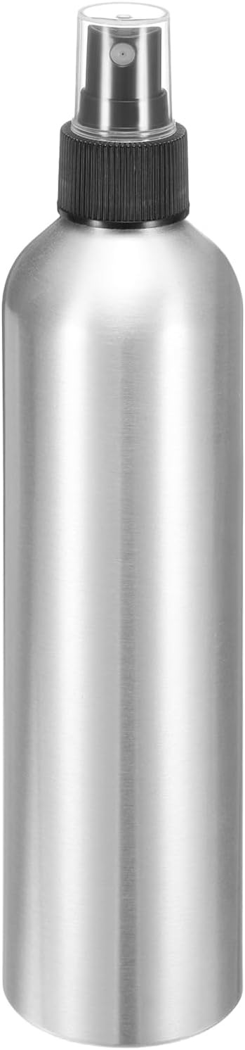 HARFINGTON Aluminum Fine Mist Spray Bottles 300ml/10oz Metal Small Liquid Alcohol Refillable Travel Container with Black Plastic Nozzle Cap for Perfume Skincare Cosmetic Storage Bottle