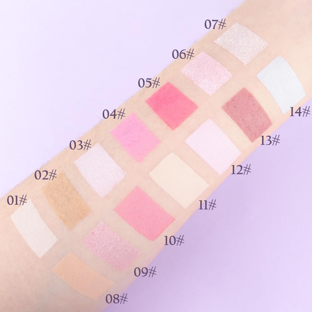 Light White Blue Single Matte Eyeshadow Makeup, Cream to Powder Monochrome Eye Shadow for Older Women, Daily Evening Girls Eyeshadow Palette Gift, sombras para ojos, Mini Vegan Travel Eye, #14