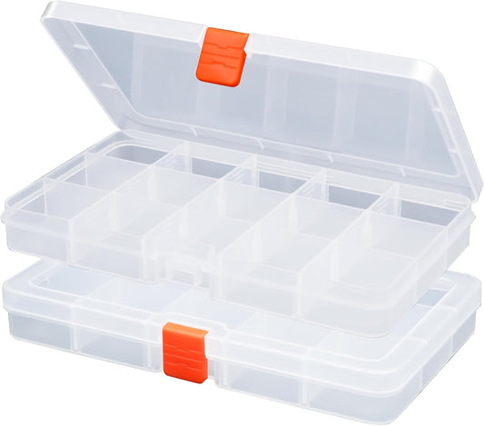 8PACK Extra Thick Bead Organizers, Mini Clear Plastic Storage Box Craft Containers for Nail jewelry rhinestones DIY Supply Case