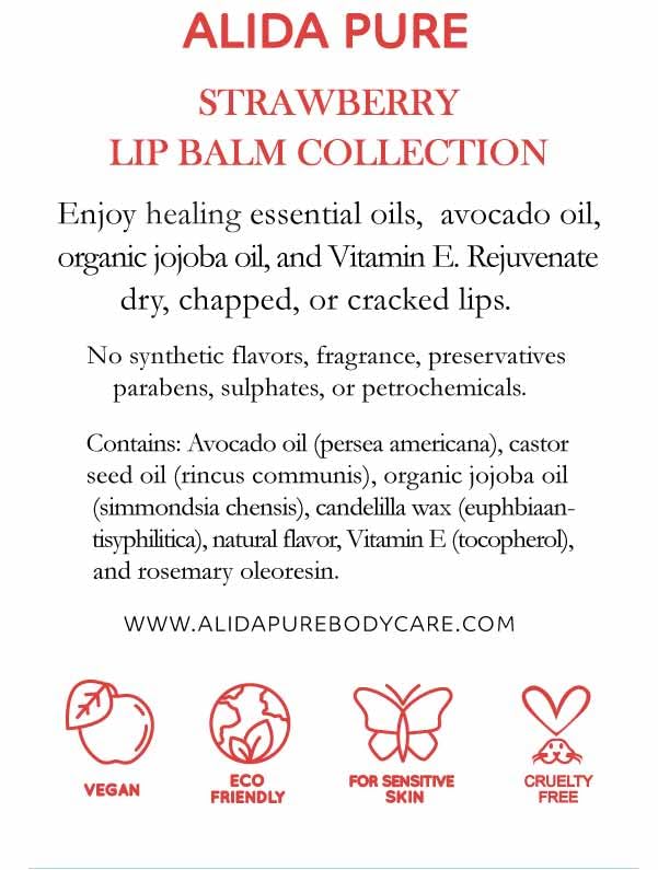 Vegan Lip Balm by PURE + SIMPLE Strawberry Set