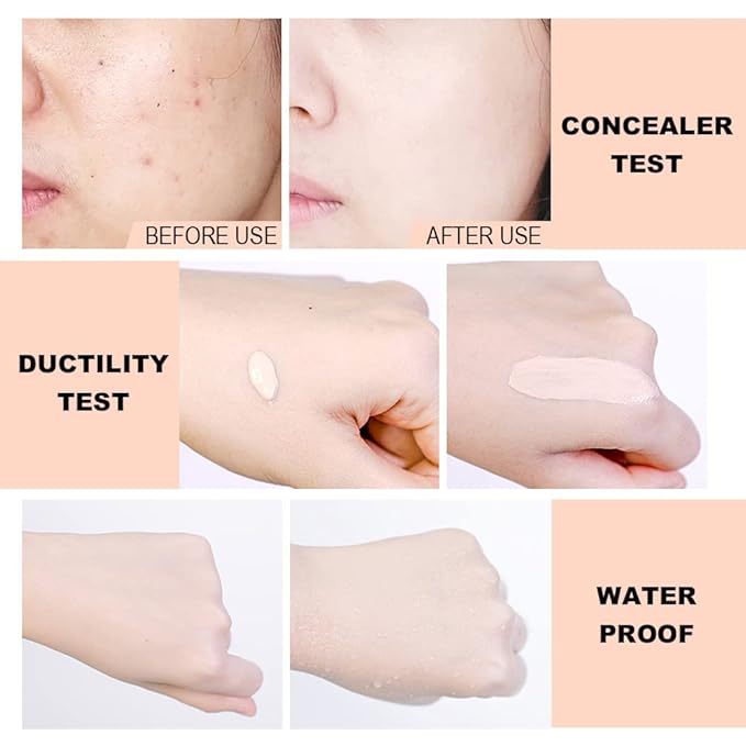 2 Pack Liquid Foundation Cream for Face Makeup,Durable Full Coverage Matte Concealer Make Up,Oil Control & Waterproof Base Primer -1+1 Fl.Oz-BEIGE 4#