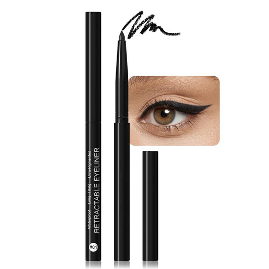 evpct Black Eyeliner Pencils for Eyes, Black Colored Eye Liner Pencil Makeup Waterproof Smudge Proof, Colored Gel Waterline Eyeliner Liquid, Face Eye Paint Stick Lipstick Pen Halloween Makeup