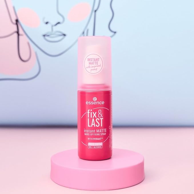 essence | Fix & Last Instant Matte Makeup Fixing Spray | Shine Control & Long-Wearing Formula | Vegan & Cruelty Free