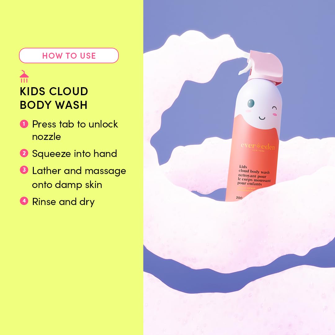 Evereden Kids Foam Soap, Cloud Body Wash (6.7 fl. oz., Juicy Citrus): Spray, Shape & Splash: The Fun, Fluffy Foam That Makes Bath Time Playtime, Hydrating Foaming Bath Soap for Sensitive Skin