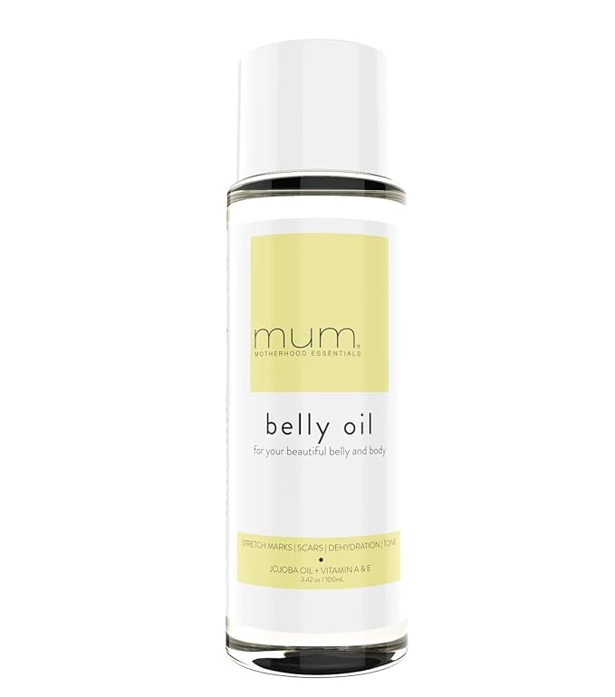 Mum. Motherhood Essentials® Premium Organic Belly Oil (3.42oz), Maternity Stretch Mark Oil,Prevent,Heal Remove Stretch Marks & Scars, Safe For Pregnancy
