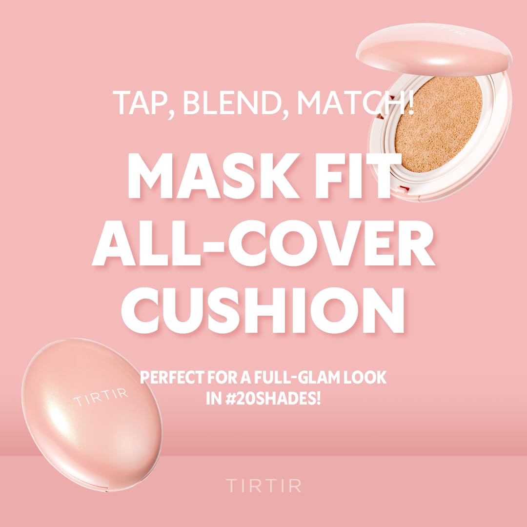 [*Mini Size*] TIRTIR All Cover Pink Cushion | Korean Cushion Foundation, (#33C Hazel, 0.15 Fl Oz)