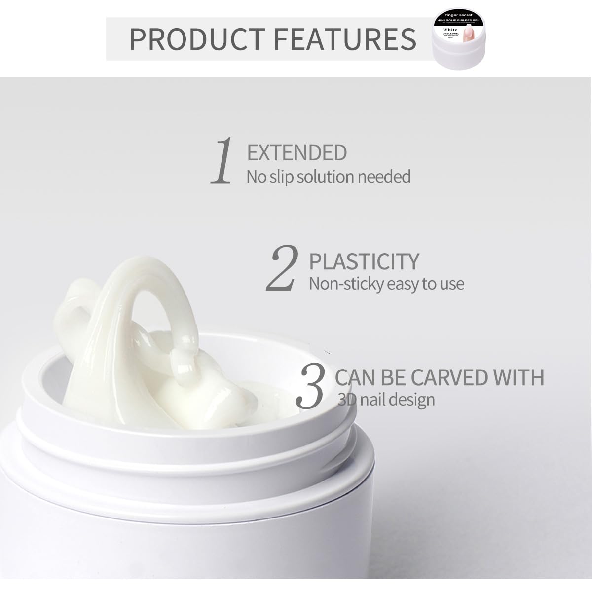 Solid Builder Gel for Nails Hard Gel 3d White Nude Colors for Nail Extension DIY Nail Kit (z2, 1)