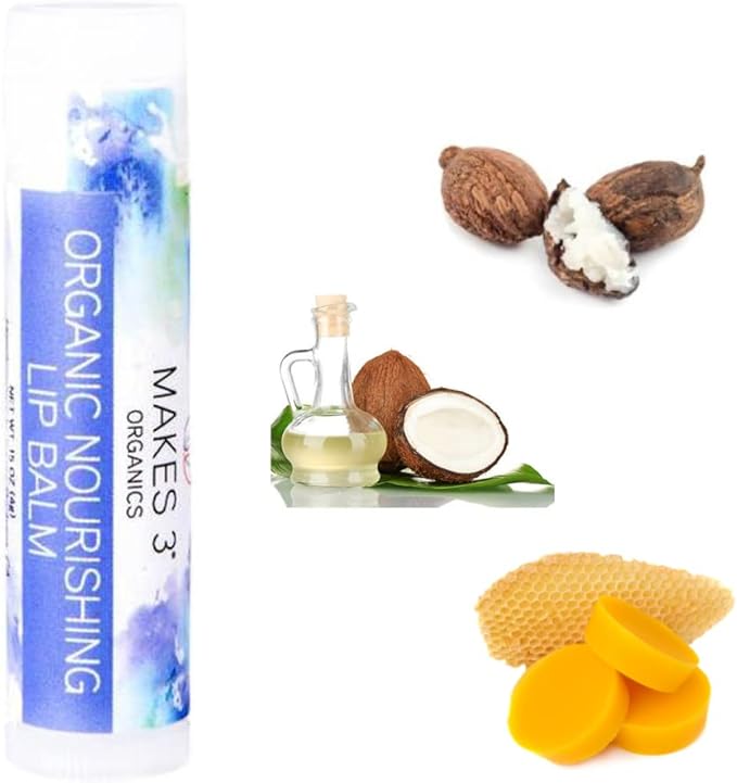 Lip Balm - Organic Natural USDA Certified 100% - Accelerates Healing - Unscented Moisturizing Balm Stick - Prevent Dry Cracked Lips - Hand-Crafted in Santa Barbara, California - 4 Pack Never Run Out