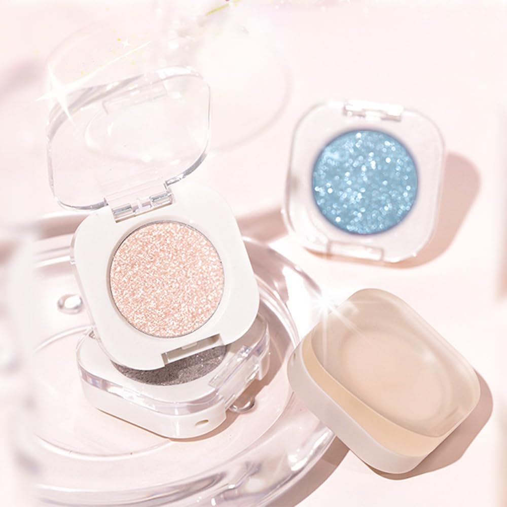 Light Teal Green Single Shimmer Eyeshadow Makeup, Neutral Powde Eye Shadow for Women, Teal Green Glitter Singles Eyeshadow Palette Pigmented Waterproof, sombras para ojos, Girls Eyeshadows Gift
