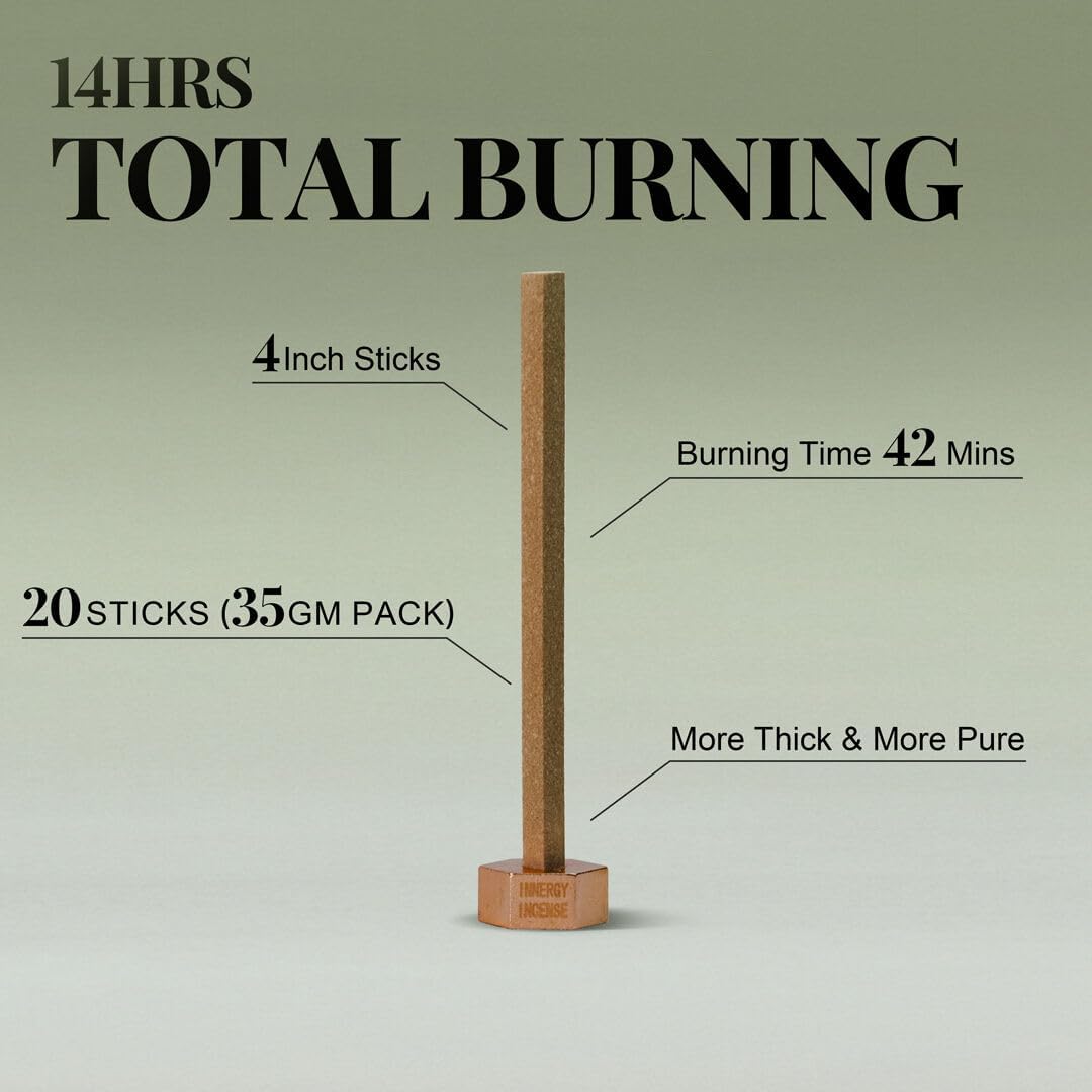 Uplift & Relax - Innergy Jasmine Incense Sticks, Natural Floral Essence Luxury Bath Incense