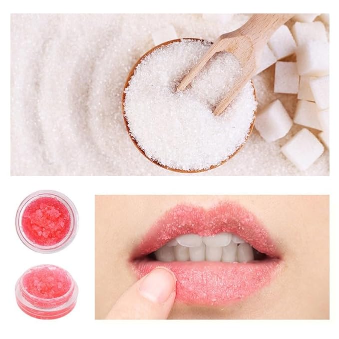 Lip Scrub, Lip Scrubs Exfoliator, Sugar Lip Polish, Lip Exfoliator Scrubber for Chapped and Dry Lips, Lip Moisturizer, Lip Care Products, (2 strawberries)