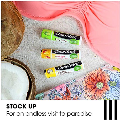 ChapStick Lip Care Bundle – Tropical Paradise Collection with Mango Sunrise, Key Lime, and Aloha Coconut Lip Balm, 0.15 Ea (5 Piece Set)