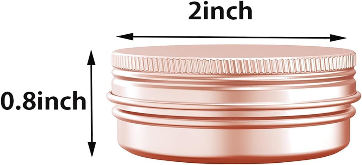 1 Ounce Aluminum Tin Jar with Screw Cap 30mL Tin Cans Refillable Containers for Cosmetic, Lip Balm, Cream, Lotion, Balms, Spices, Salve, Rose Gold 80 Pcs