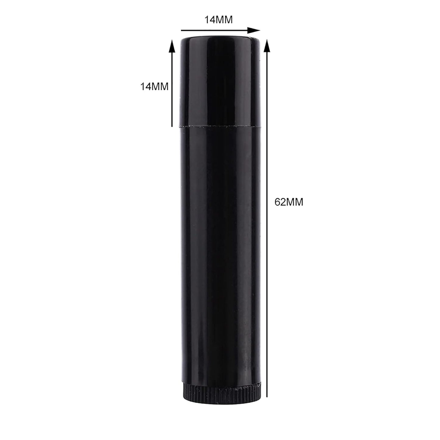 100 PCS Lip Balm Containers, 5 ML Chapstick Tubes Empty, Lip Balm Tubes, with Cap, for Girls, Lip Gloss 62 MM x 14 MM, Black