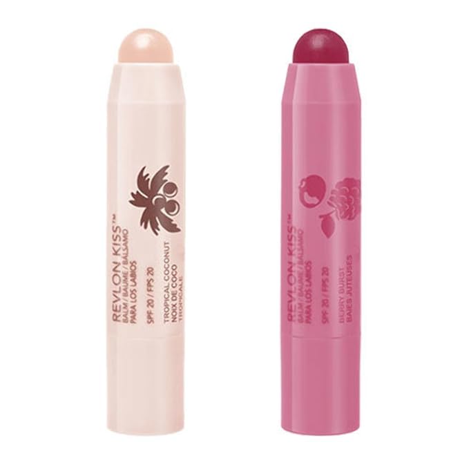 Revlon Kiss Lip Balm Tropical Coconut & Berry Burst, .09oz each