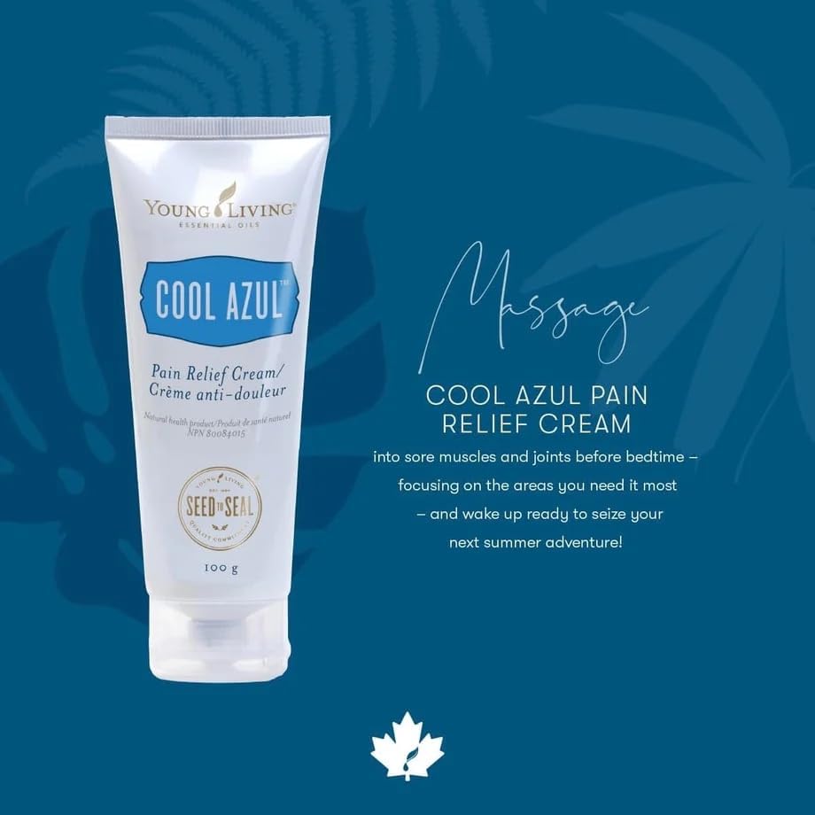 Young Living Cool Azul Pain Relief Cream - Cooling Blend of Menthol with Wintergreen and Peppermint Essential Oils - Invigorating Scent, Aloe-Infused - Methyl Salicylate - 3.4 oz
