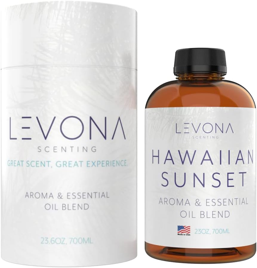 Levona Scent Essential Oils For Diffusers For Home Luxury Scents - Hawaiian Sunset Aroma Oil - Fragrance Oil With Mandarin Citrus + Dash Of Peppermint Essential Oil - 700Ml Oil Diffuser Essential Oils