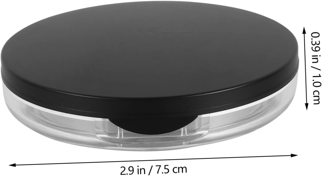 Beaupretty 2pcs Powder Compact Container, Plastic Empty Makeup Loose Powder Case with Puff and Elasticated Net Sifter