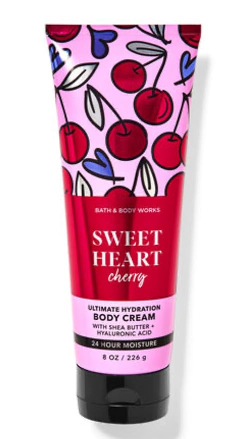 White Barn - Bath and Body Works - Gift Set 2 Piece Bundle - with Gift Bag HELLO GORGEOUS (SweetHeart Cherry)