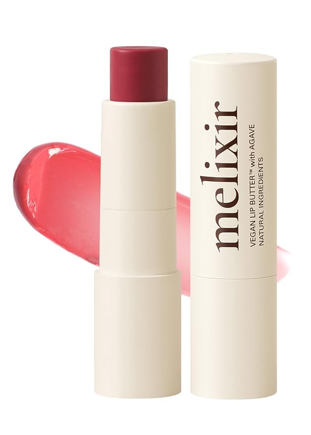 Melixir Vegan Lip Butter #05 Dewy Rose(+11 more colors), Deep Nourishing Tinted Lip Balm for Dry Lips, Bee-Free, Petrolatum-Free, Plant-Based, Hydrating for Cracked and Chapped Lips, Travel Essentials