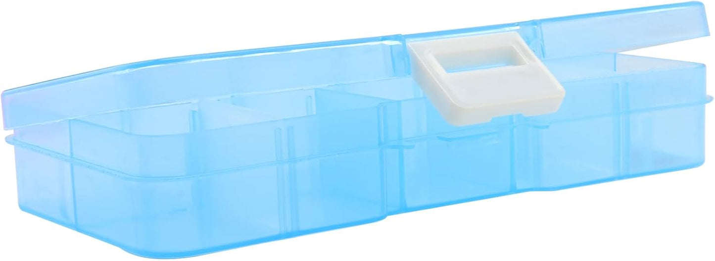 KINJOEK 32 Pack 10 Grids Plastic Bead Organizer Containers Storage, Adjustable Dividers Diamond Jewelry Craft Painting Storage Case, Colors Small Fishing Tackle Box for Sewing Cross Stitch Accessories