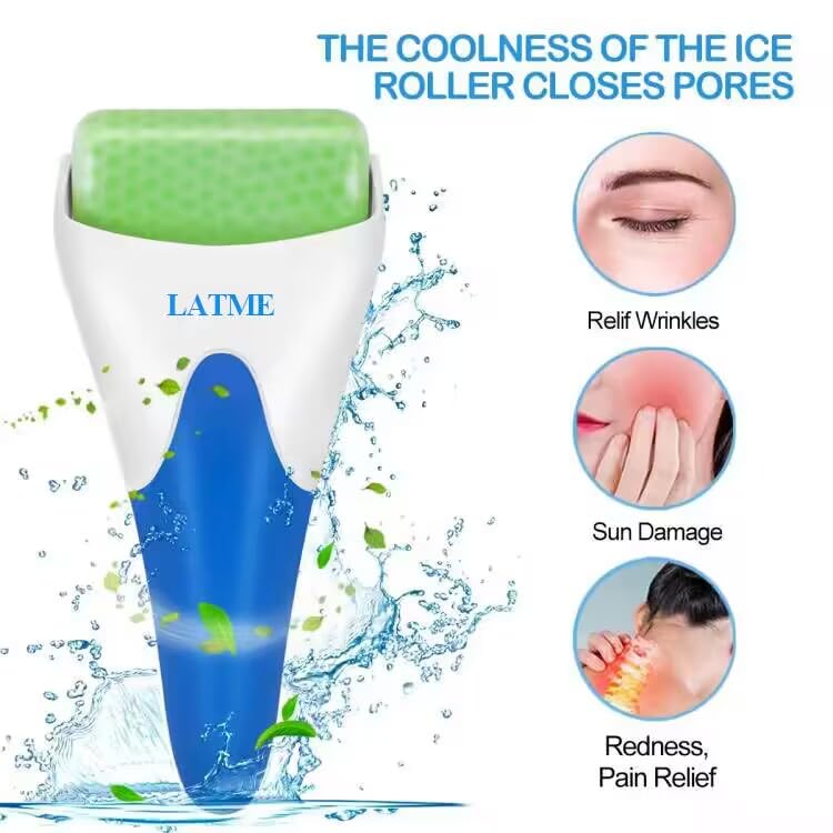 Ice Roller for Face Eyes,Womens Gifts,Face Massager Roller Puffiness Migraine Pain Relief and Minor Injury (Green)