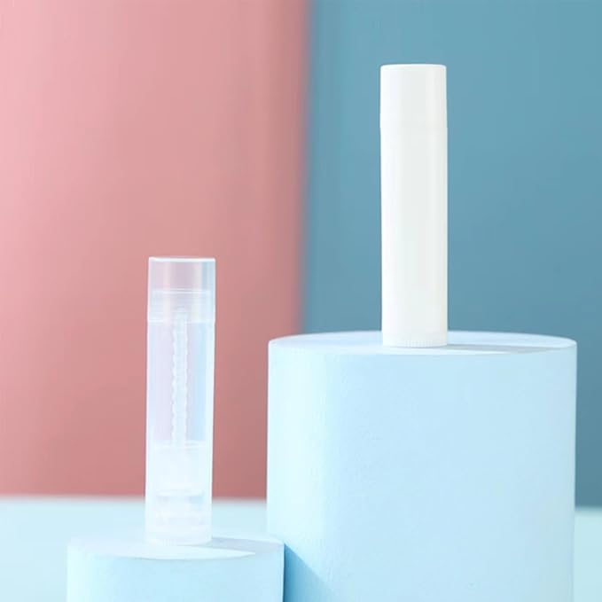 50 Lip Balm Container Kit with Filling Tray and Spatula, Round Tube Refillable Empty Tube 3 Colors, 0.15 oz, BPA Free, for DIY Homemade Lipstick Lipstick (50 black kits,)