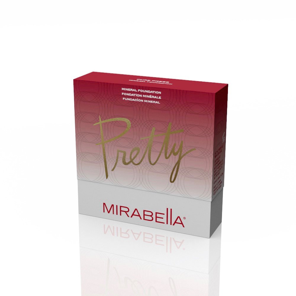Mirabella Pure Press Powder Foundation Makeup, HD Finish Buildable Mineral Foundation for Sensitive Skin and All Skin Types with Age-Defying Benefits, Jojoba and Triglyceride, Dark V