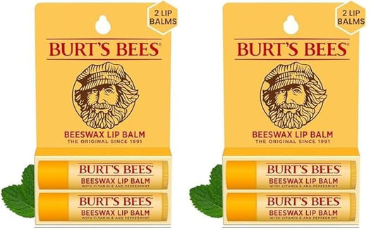 Burt's Bees Lip Balm Easter Basket Stuffers - Original Beeswax, Lip Moisturizer With Responsibly Sourced Beeswax, Tint-Free, Natural Conditioning Lip Treatment, 2 Tubes, 0.15 oz. (Pack of 2)