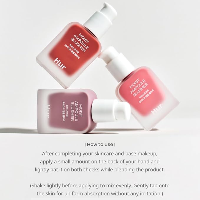 Moist Ampoule Blusher, Buildable Water-based Formula, Infused with over 50% moisture essence, no tackiness, long-lasting moisture, weightless feel (04 Lavender Flush, 20ml)