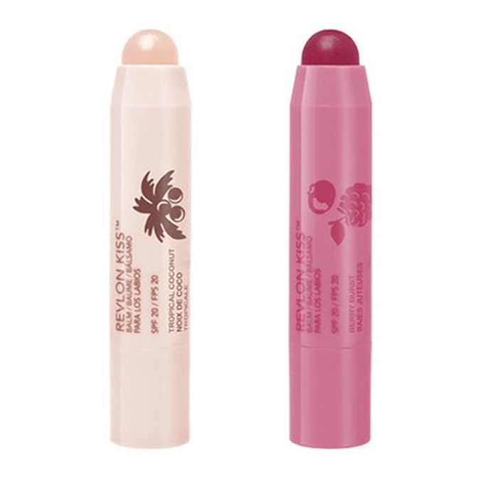 Revlon Kiss Lip Balm Tropical Coconut & Berry Burst, .09oz each