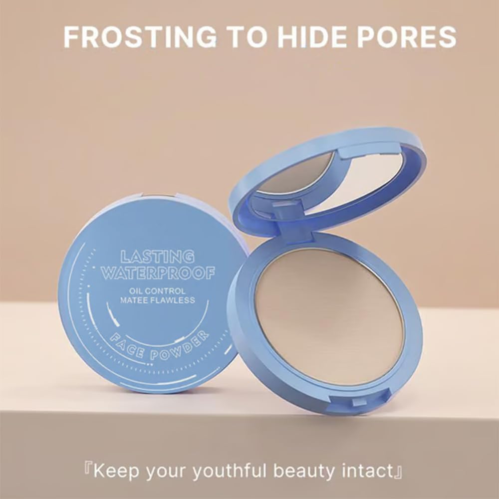 Beauty Powder Cake For Makeup Hold, Face Powder Waterproof Sets Makeup, Matte Perfection Pressed Powder, Long Wearing, Oil & Shine Control for All Skin Tones (#8, 1)