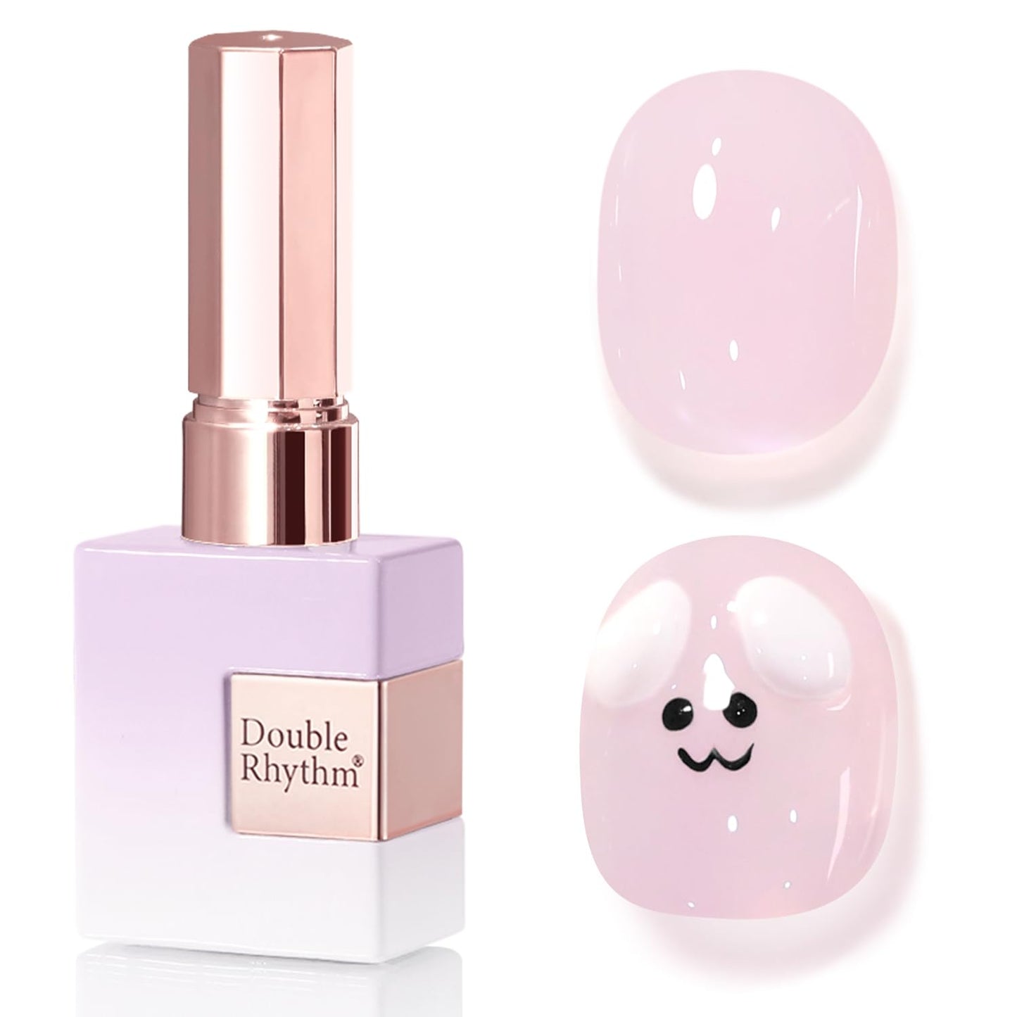 Double Rhythm 0.50 OZ Translucent Gel Polish Same Color Same Bottle Sheer Pastel Neutral Natural Milky 15 ML Jelly UV Nail Art DIY at Home (Purple-A1622)