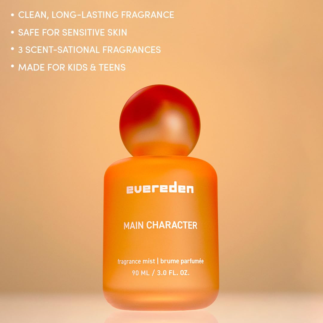 Evereden Fragrance Hair and Body Mist - Main Character: Clean and Vegan Collectible Hair and Body Spray for Teen Girls - Amplify Your Self Expression with Iconic Scents in Aesthetic Bottles