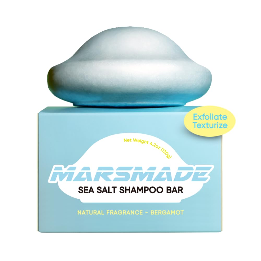 Sea Salt Shampoo Bar 2.0 - Hydrating & Moisturizing Natural Hair Soap for Volume & Scalp Nourishment - Solid Shampoo for All Hair Types (120g, 4.23oz)