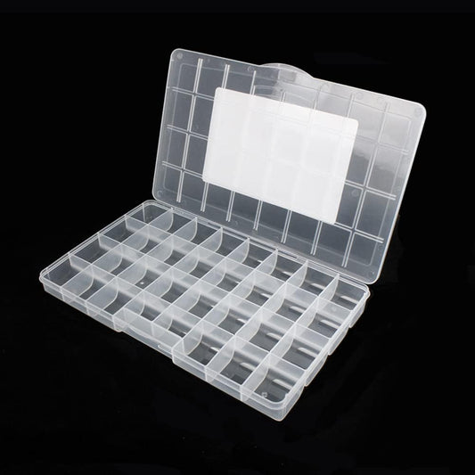 32 Grids Clear Plastic Organizer Box, Craft Storage Container for Beads Organizer, Art DIY, Crafts Jewelry Storage, Fishing Tackles, Rock Collection, 1 Pack