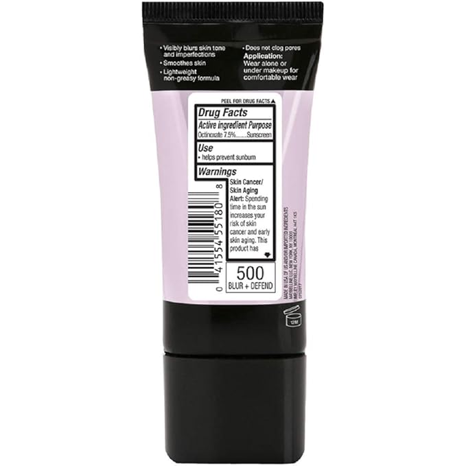 Maybelline New York Facestudio Master Prime Primer Makeup, Blur+ Defend, 1 fl. oz.