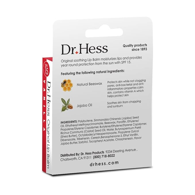 Original Udder Stick SPF Lip Balm, Soothing Moisturizer Sun Screen Balm for Dry Lips with Jojoba, Beeswax & Shea Butter, Total Lip Care, Hydration & Repair, Vanilla Flavor, 4 Pack