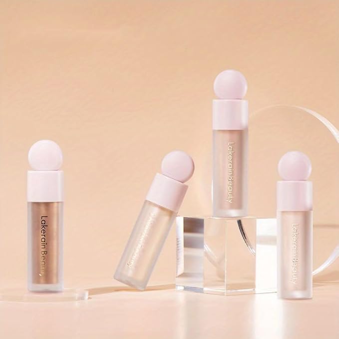 Liquid Highlighter, Contour Stick Makeup Highlighter for Face, Waterproof Luminous Lotion, Silky Smooth Glitter Highlighter Makeup Stick, Multi-Use Body Shimmer Liquid Bronzer 02# STARLIGHT