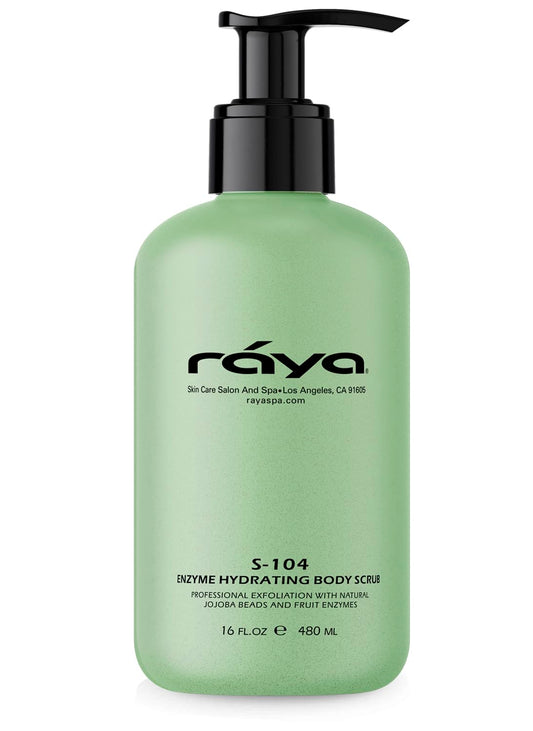 RAYA Enzyme Hydrating Body Scrub 16 oz Cucumber Scent (S-104) | Gentle and Exfoliating Body Scrub | Made with Seaweed, Jojoba Beads, and Fruit Enzymes