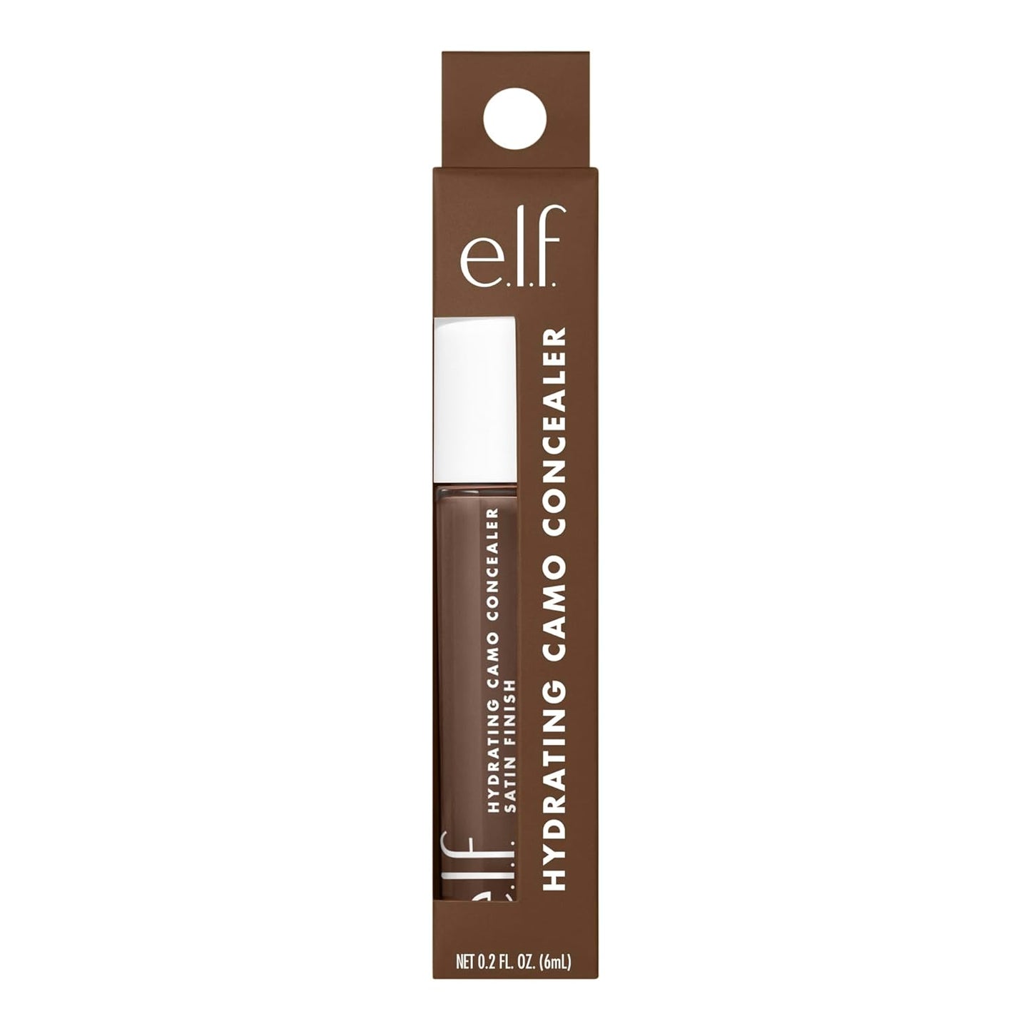 e.l.f. Hydrating Camo Concealer, Covers Blemishes & Under-Eye Circles, Full-Coverage & Delivers A Satin Finish, Vegan & Cruelty-Free, Rich Ebony