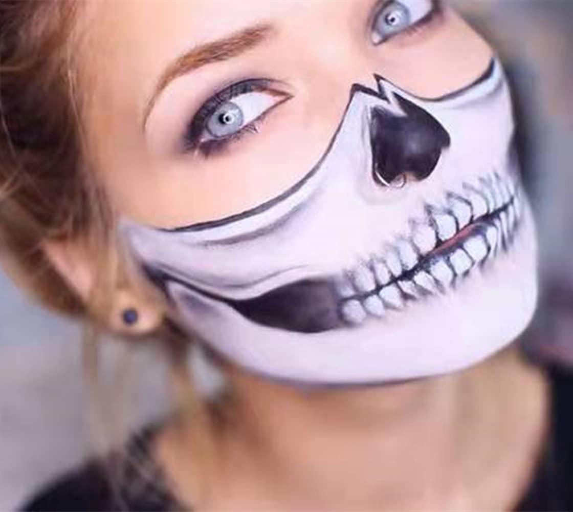 Go Ho 2 PCS Makeup Clown White and Black Cream-Blendable Stick - Eye Black&Face Body Paint Professional Halloween FX Makeup,Safe Facepaint Nose&Lip Smacking for Sports(White+Black)