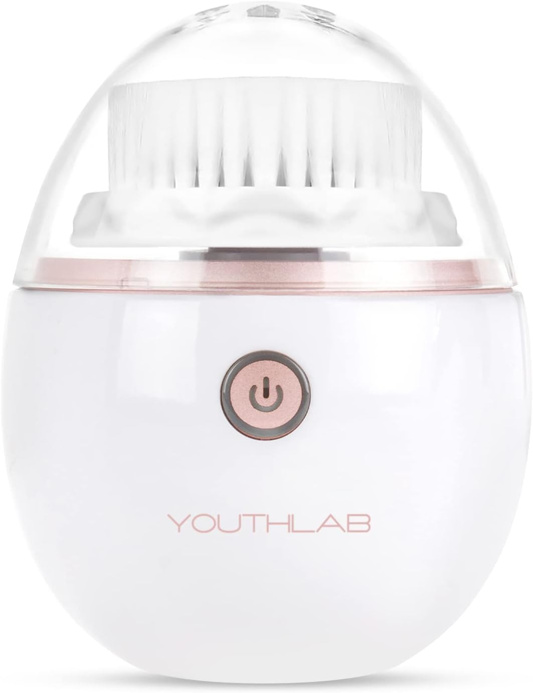 YouthLab Pure Radiance, Vibrating Facial Cleansing Brush, Electric, 3 Modes, 3 Brush Heads (2 Bristle,1 Silicone), Waterproof, Rechargeable, Smart Timer, Exfoliating, Massage (Rose Gold)