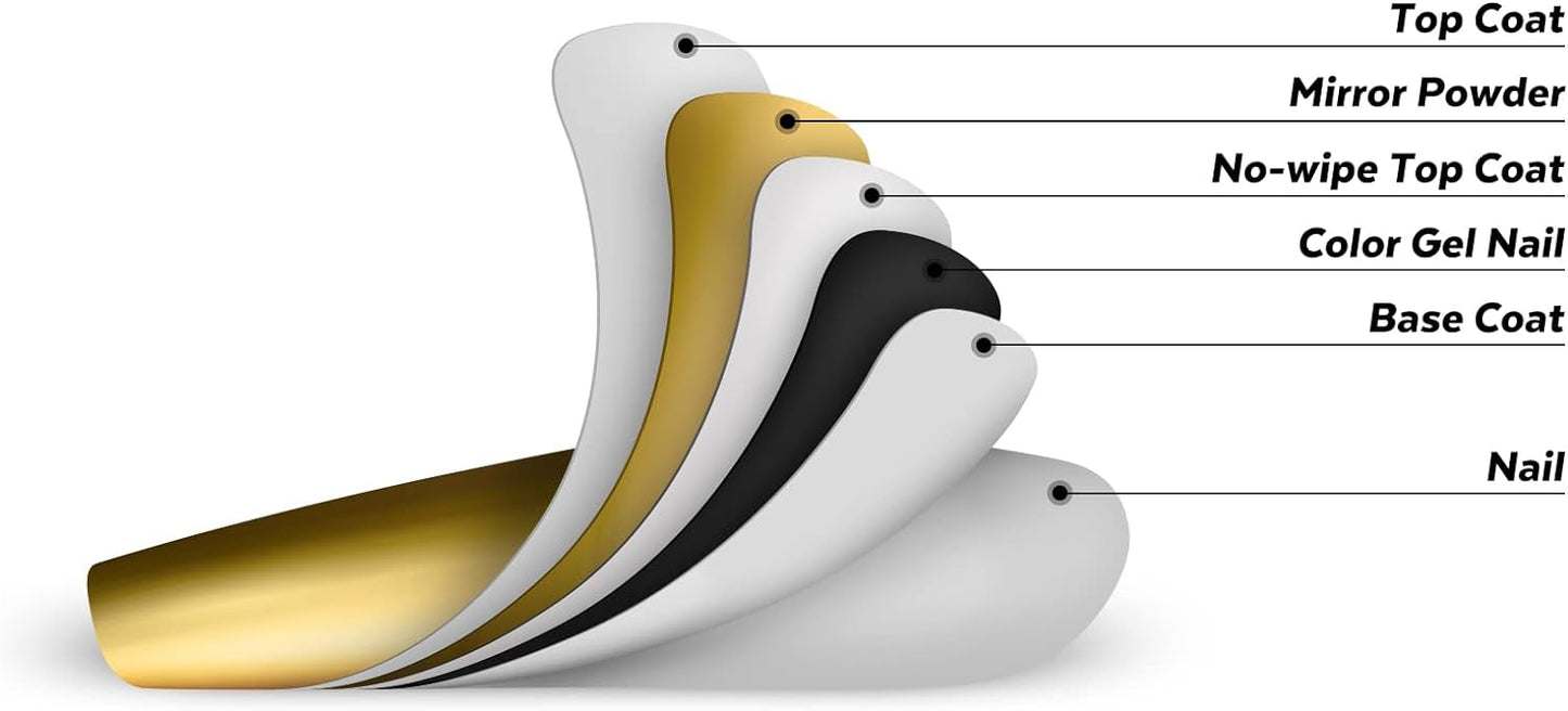 Artdone 16 Jars Chrome Nail Powder Nail Art Fimo Striping Tape Lines Decoration Metallic Mirror Effect Holographic Aurora Chameleon Pigment Powder 1g/Jar Pearl for Resin Craft & Nail Art